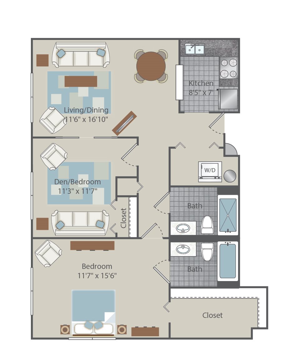 Clear Creek Commons Apartments_Golden CO_Floor Plan_Two Bedroom Two Bathroom_Tablemountain Crestview Clear Creek Commons Apartments_Golden CO_Floor Plan_Two Bedroom Two Bathroom_Tablemountain Crestview